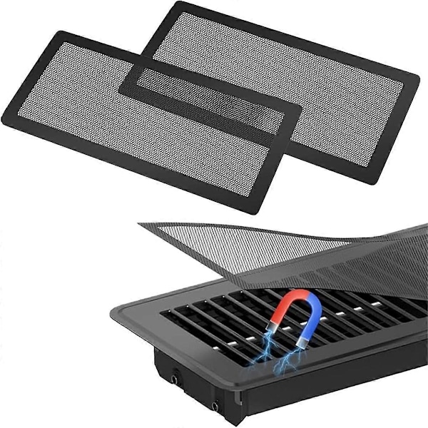 4 STK Magnetiske Gulvriste Dæksler - 14x30,5 cm Mesh Filtre til Hjem/Gulv/Væg/Loft Fanger Affald Hår Støv