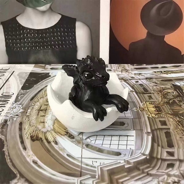 3D-printade drakägg, drakstaty skrivbordsdekoration hantverksset, en unik gåva för draksamlare röd