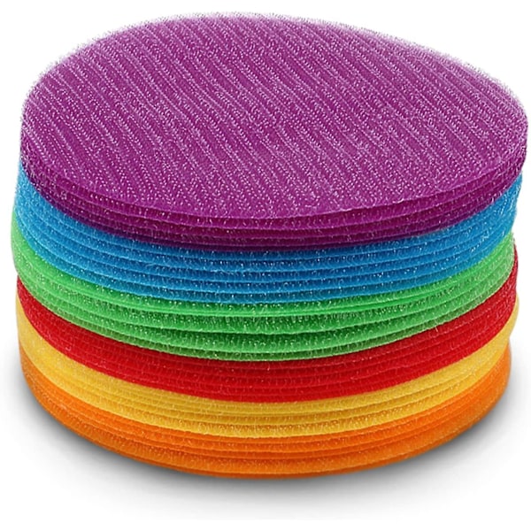 30 stk 5 tommers teppe-sirkler, teppe-merker, sitteplasser for tepper, for klasserom, teppe-merker, klasserom-teppe-merker, 6 farger