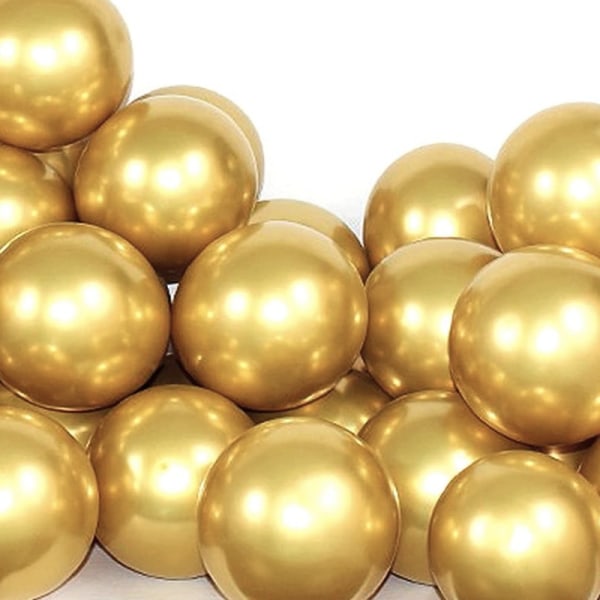 Balloner - Ballon latex til nytår, bryllup, fødselsdag - 25-pak med metallisk shimmer gold