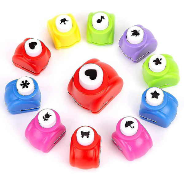 Kids Paper Punch, Set Of 10 Mini Paper Punch For Diy, Photo Album And Scrapbooking. Auspicious