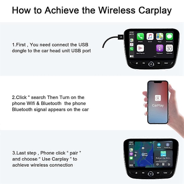 Carplay Trådløs Smart Box Auto Adapter Android AI Box Carplay Dongle Stik Trådløs Auto A