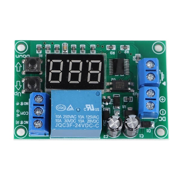 Timerrelämodul med Digital Display 3 Siffror 12V Programmerbar Knappjustering Timerrelästyrenhet