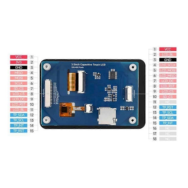 ESP32 3,5 tommer Kapacitiv Touch Screen LCD 320x480 Display ST7796 FT6336 til //