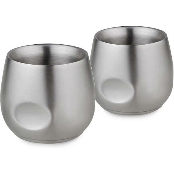 Espresso-koppar, 200ml Rostfritt Stål Isolerad Dubbelväggad Osplitterlig Espresso-koppuppsättning med 2, Perfekt Present till Män