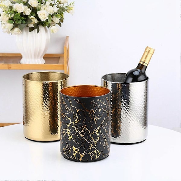 Champagne-spand i rustfrit stål, håndhamret is-vinspand, KTV-vin afkøler, is-firkantet spand