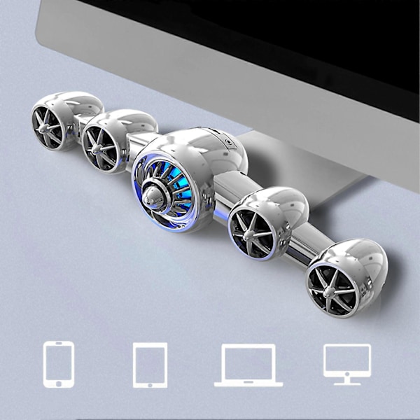 SADA D-219 Bluetooth-högtalare för flygplan, mobiltelefon, dator, subwoofer (silver)