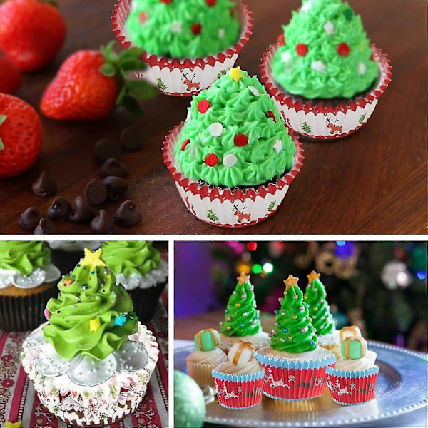 800 Stycken Jul Pappers Muffinsformar Muffins Pappers Cupcakes Cupcake Omslag Cupcake Formar För Julfest Födelsedagsfest Bröllop