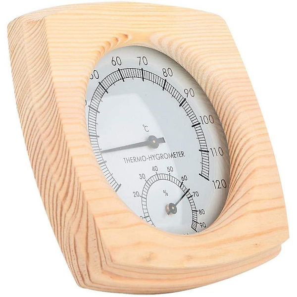 Trä Termometer Hygrometer Termometer Hygrometer Bastu Rum Gran Urtavla Hygrometer Termometer