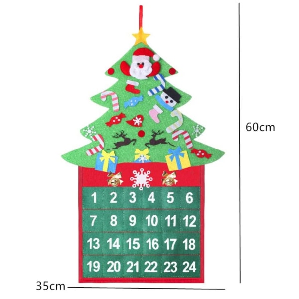 24-dagers kalender DIY Filt XMASTREE JULETRE Xmas Tree