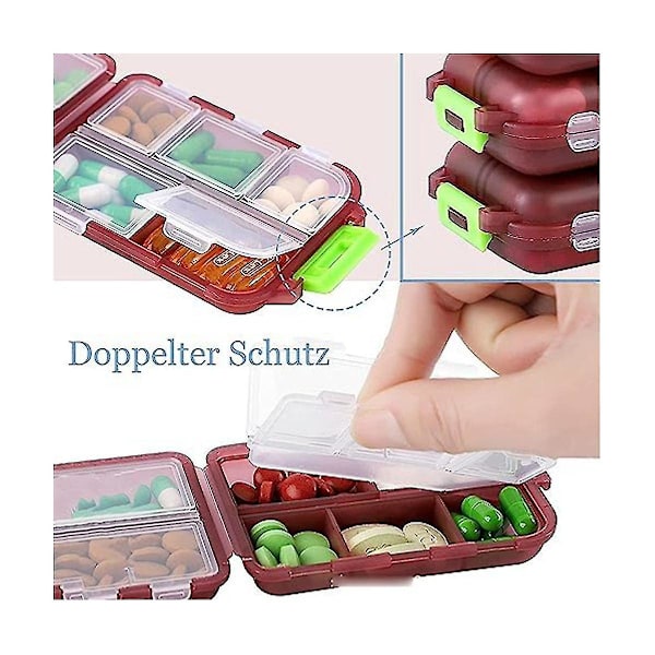 Med Wallet Piller med Etiketter, Medwallet, Med Wallet Pill Case, Bärbar Daglig Pill Case, Medicin W