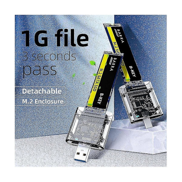 M2 SSD Kabinet M.2 Til USB 3.0 5Gbps Højhastigheds SSD Kabinet kompatibel med SATA M.2 NGFF SSD 2242 226