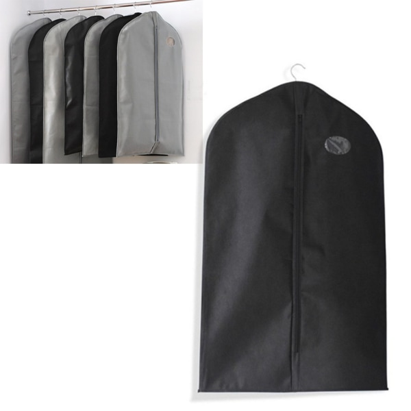 Dressbeskyttelse i svart, ikke-vevd stoff, liten størrelse, hengende klespose for reise og hjem