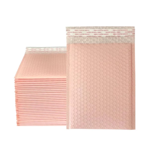 50 stk rosa polybobleposter Polstrede konvolutter Bulk boblefôret innpakning polymailerposer for forsendelse Emballasje Maile selvforsegling light pink-50pcs 15*20cm