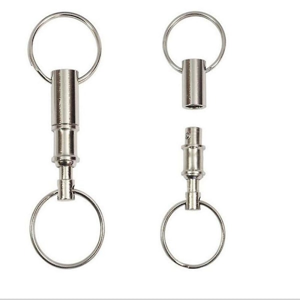 5-pack Snabbavlossningsbara Avtagbara Nyckelringar, Dubbla Fjäder Split Snap Separata Kedjelås Hållare Bekväm Tillbehörspresent