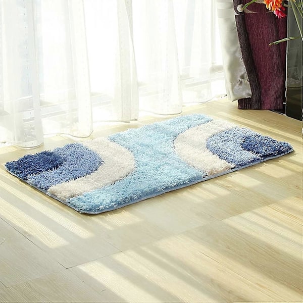Skridsikker bademåtte Blød fodmåtte til hjemmet Grå bademåtte Vaskbar bademåtte til badeværelset (Lilla, 50 x 80 cm)