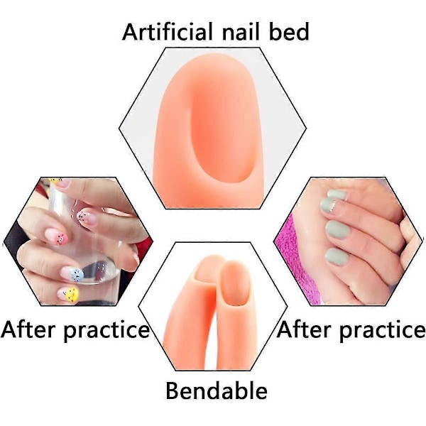 Nagelträning Nagelövningshand Flexibel Rörlig Artificiell Hand Nagel, Öva Manikyr Övning T