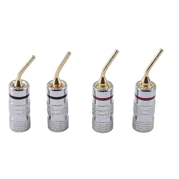 4 stk. guldbelagte bananplugs 4mm bananplugs til videoadapter til højttaleradapter lydplug ledningskabel