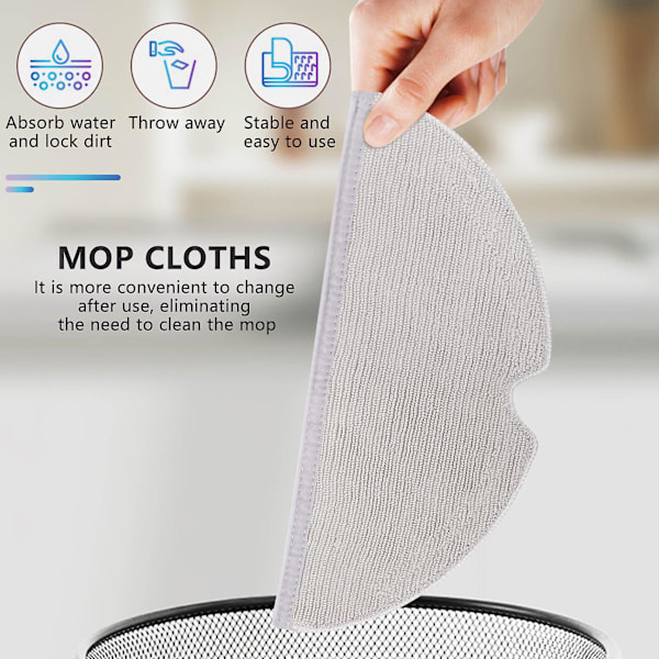 10 st Mikrofiber Moppdukar för S5 S5 Max S6 S6 Pure S6 MaxV E4 E35 E2 Dammsugardelar