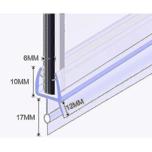 Aleko Duschdörrstätning 100cm 2st För 4-6mm Glas, Vikbar Barriär Duschkabin Tätning, Ersättningstätning, Rak/böjd Glas Duschdörrstätning