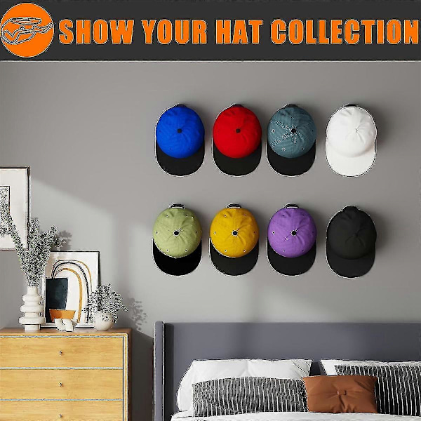 24 Pak Adhesive Hat Hooks Til Væggen, Hat Stativ Hat Organizer Display Til Hjem Decor, Hat Hold Hanger