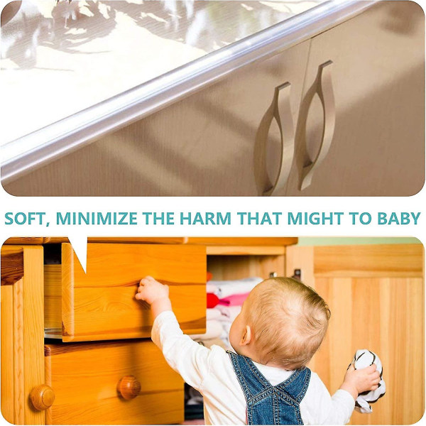 Babymøbel kantbeskyttelse Baby bord hjørne beskyttelse, silikon Baby bord hjørne beskyttelse, 3m Crjjkoy