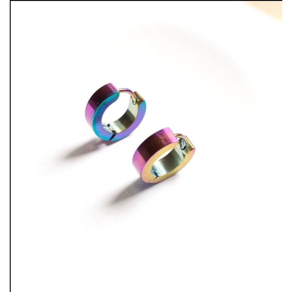Ringar/creoler örhängen i kirurgiskt stål. (1 par)(Flerfärgad) flerfärgad multicolor