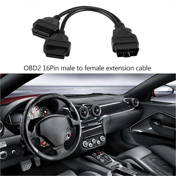 Auton 16-nastainen OBD2 OBDII -uros - kaksi naaras Y-jakaja -sovitin -jatkojohto -diagnostiikkatyökalu