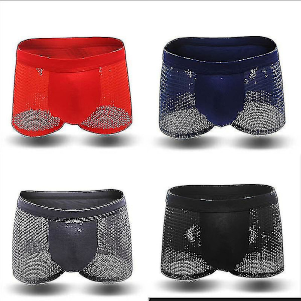 3 st Män Bambu Fiber Nät Andas U Konvex Underbyxor Kalsonger Boxerkalsonger