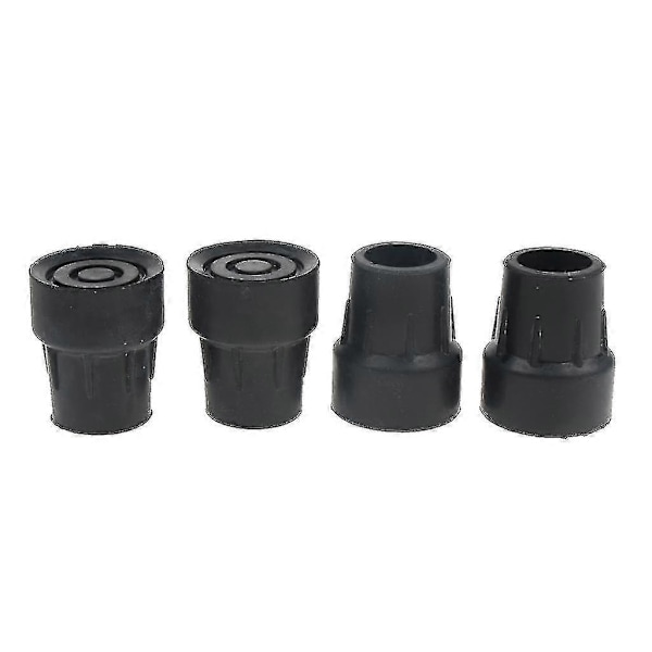 4 stk. 25 mm Gummi Vandrestavsspidser Vandrestav Ferrule Skridsikker Fodbeskyttelse