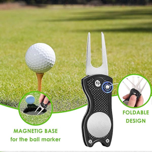 Golfhandduksset, Mikrofiber Waffle Golfhandduk, Borstverktygssats med Klubb-Rännkleaner Tillbehör för Män Kvinnor Golfgåvor