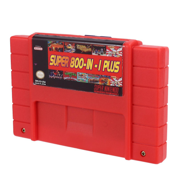 Super Diy Retro 800 In 1 Plus Pelikasetti 16 Bit Pelikonsolille USA, punainen
