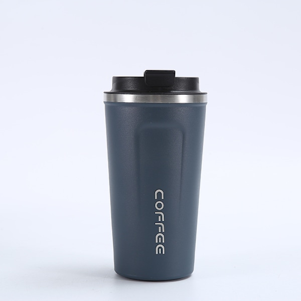 350 ml/500 ml isolerad resekopp i rostfritt stål, läckagesäker ångisolering, perfekt för kaffe och te Blue 380ml