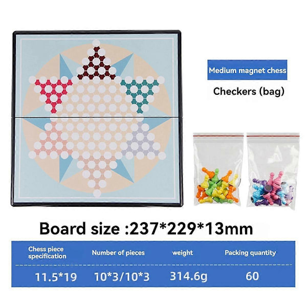 Magneettiset Damit 2-in-1 Monitoiminen Shakkilauta Monitoiminen Opettavainen Leikki Medium