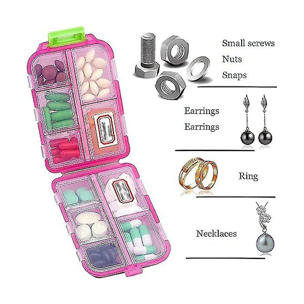 Med Wallet Piller med Etiketter, Medwallet, Med Wallet Pill Case, Bärbar Daglig Pill Case, Medicin W