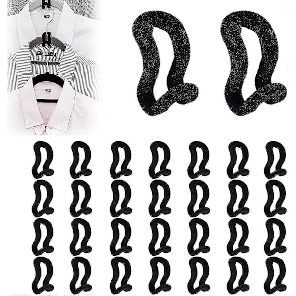 30 stykker flokkingskroker for klær, mini flokkingsklesstativ, flokkingshengende kroker, for garderobesammenkobling av henger, spar plass i garderoben (svart)