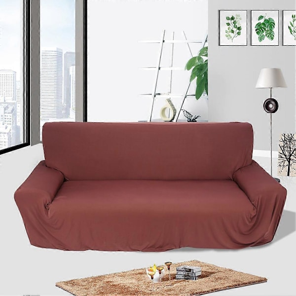 Sofa Betræk Stof Settee Beskytter Slipcover Vaskbar To-Sæders Kaffe 145~185cm