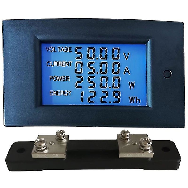 Dc 50a 5kw Digital Wattmeter Power Panel Meter Monitor Power Energy Voltmeter