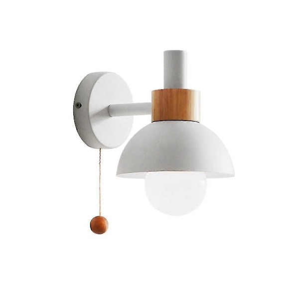 Stue Veranda Ganglampe Nordisk Minimalistisk Moderne Soveværelse Sengelampe Macaron Vægslampe (Hvid)