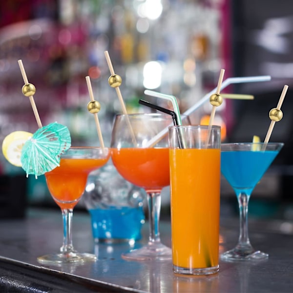 100 stk Cocktailpinner, 4,7 tommer Fancy Cocktail Tannpinner for Forretter Spidd Bamboo Cocktailpinner for Fest