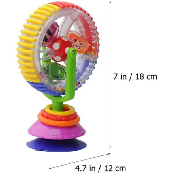 Baby pariserhjul - Baby roterande skallra med sugkopp Tidig udvikling skalller leksak pariserhjul form Barnstol Handhållen leksak