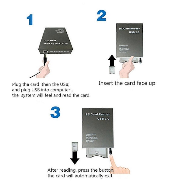 USB2.0 PCMCIA Kortlæser ATA Kortlæser PC Kortlæser USB 2.0 til PC ATA PCMCIA Adapter Flash Disk Hukommelseskortlæser