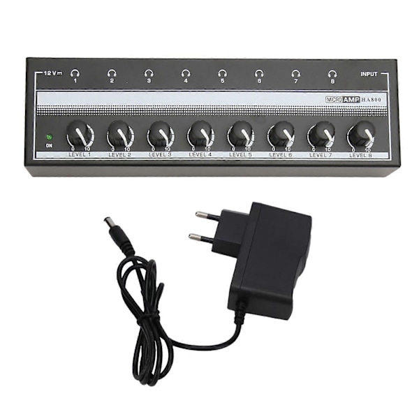 Högtalarförstärkare Professionell Hög Effekt Plug and Play 8-kanals Stereo Högtalarförstärkare 100-240V EU-kontakt