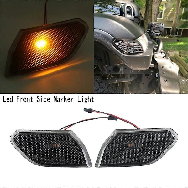 Røkt Svart LED Front Side Marker Lys Blinklys Lampe Rundt Øyenbryn Side Lampe for JL 2018+