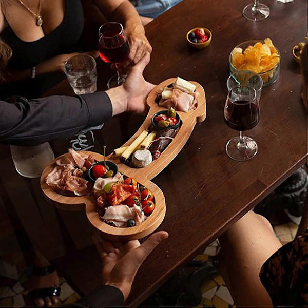 Morsomme Aperitiffbrett, Oppgraderte Ostebrettsett, Aperitiffbrett, Unike Treostefat