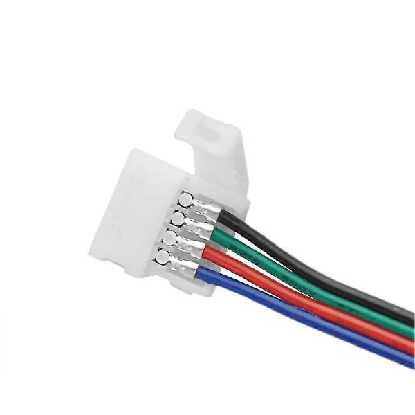 1 stk 10mm 4-polet dobbelt stik med kabel til SMD LED 5050 RGB stribe lys