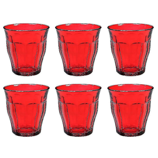 Duralex Sett med 6 Picardie Farger Røde Tumblere 25cl
