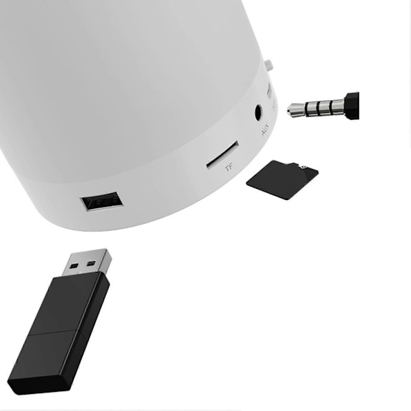 Bluetooth-högtalare med pekkontroll, laddningsbar, bärbar, smart, liten högtalare med färgglada lampor för hemmet, vit