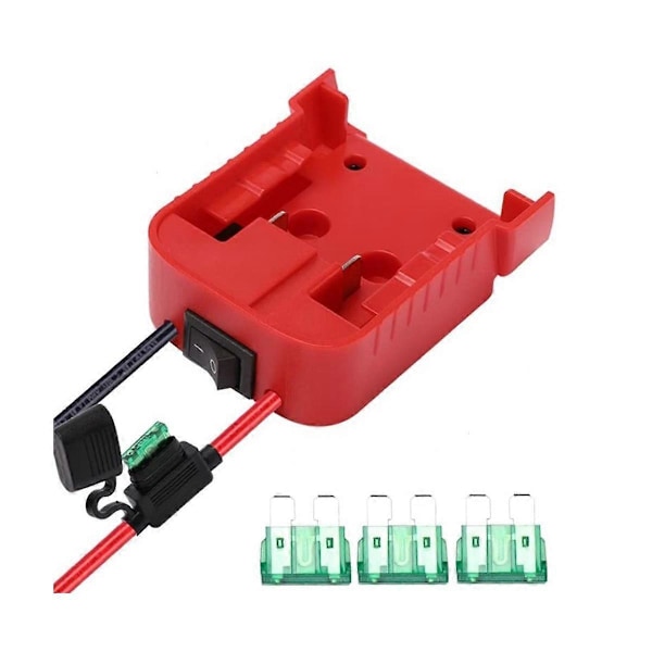 Batteriadapter med inbyggd säkringsbrytare 30A Säkringar Set Power Wheel Adapter för Milwauke 18V till Doc
