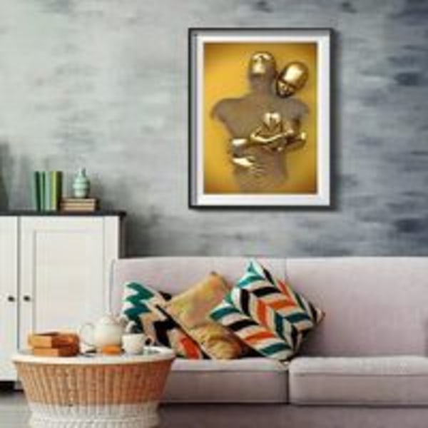 Modernin taiteen juliste, abstrakti metallifiguuri veistoskangas, kehyksetön 3D metallihahmo patsas seinäkoristelu olohuoneeseen/makuuhuoneeseen/toimistoon, 4060cm